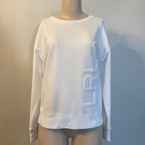 Lauren Ralph Lauren French Terry Embossed Logo Sweatshirt White Sz Small